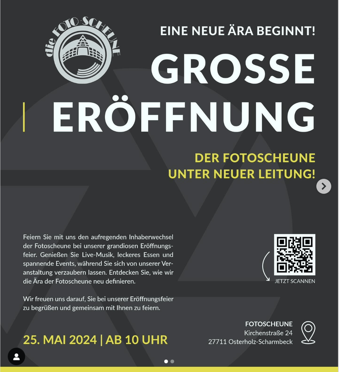 Plakat Fotoscheune zur Eröffnung